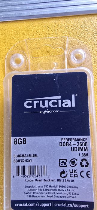 RAM Memorie Crucial RGB 8GB DDR4 3600 Mhz Cl16 XMP Nou Sigilat
