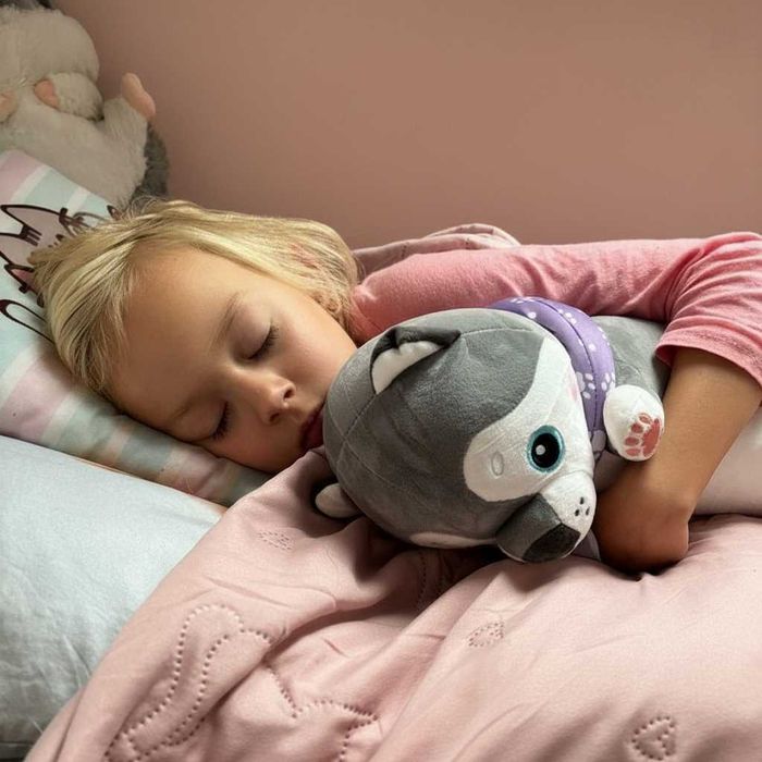 Jucarie de plus si perna plus de imbratisat copii caine husky 70 cm