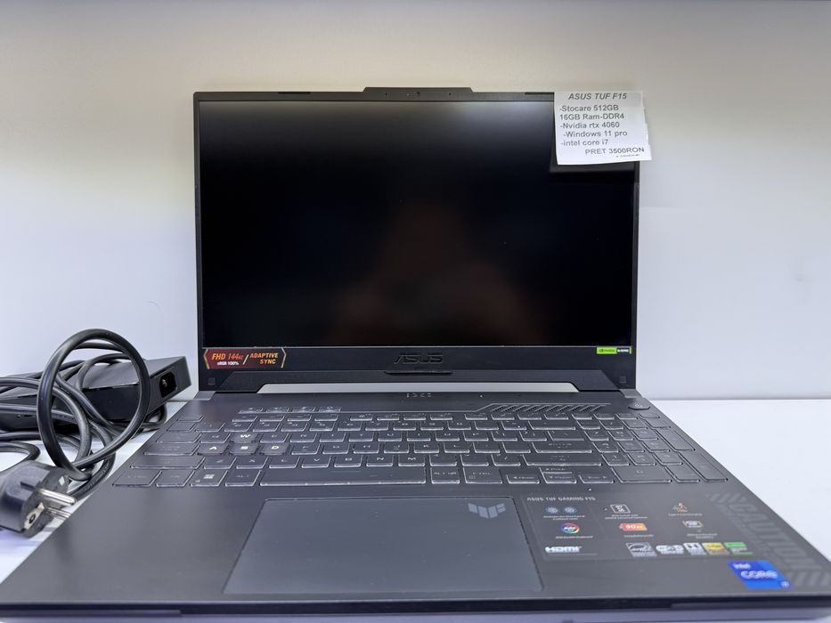 Asus TUF gaming f15 i7 rtx 4060, 512 ssd 16 gb ram