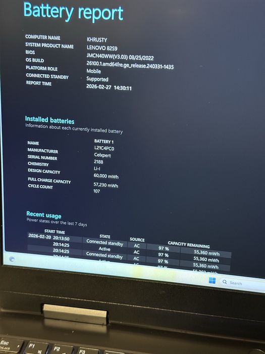 Laptop Gaming Lenovo – i5 Gen 12 / RTX 3060 6GB 105W /16GB RAM Perfect