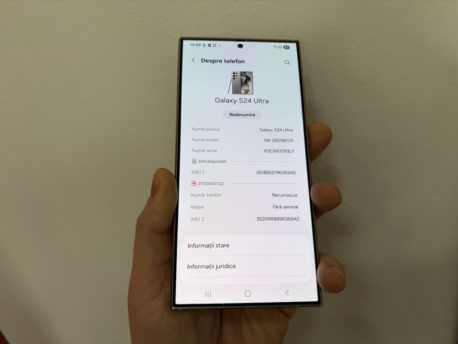 Samsung Galaxy S24 Ultra, 256 gb, 12 gb ram, 5G, Titanium Gray
