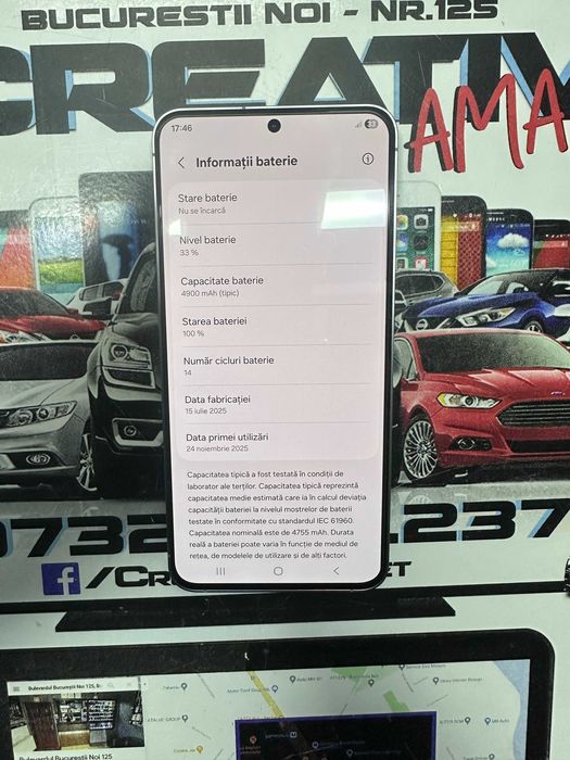 Samsung S25 FE / 128GB / 8GB RAM / 100%BAT-14 Cicluri / CreativAmanet