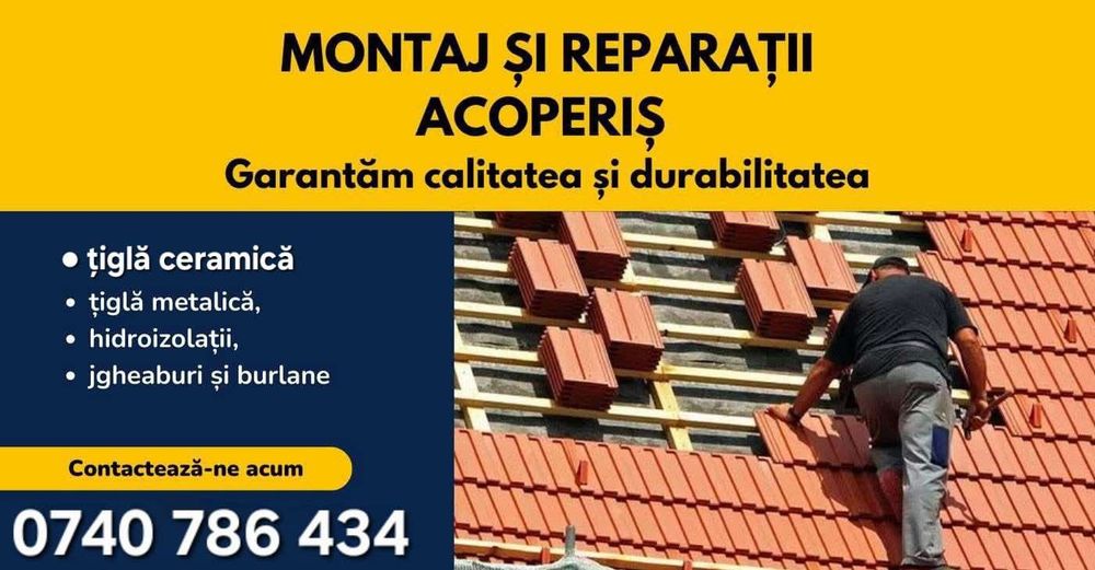 Acoperișuri Reparații/Montaj Tabla BILKA/Montaj Țiglă Ceramică