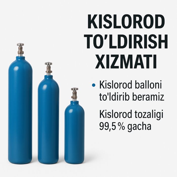 Kislorod balloni sotish va toʻldirish - 10L,20L,40L - Yetqazib beramiz