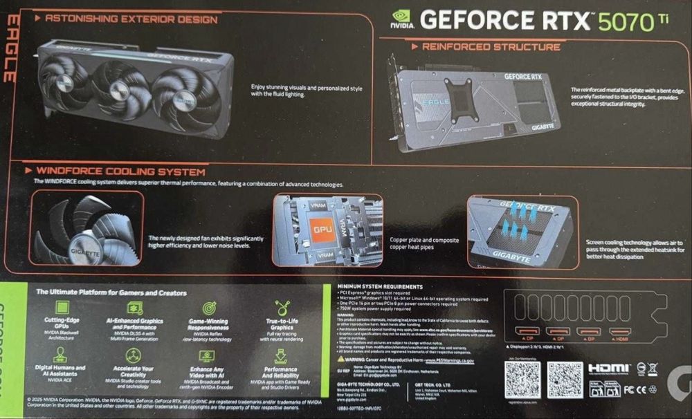 Placa Video Gigabyte RTX 5070 Ti EAGLE OC SFF 16GB . Noua-sigilata