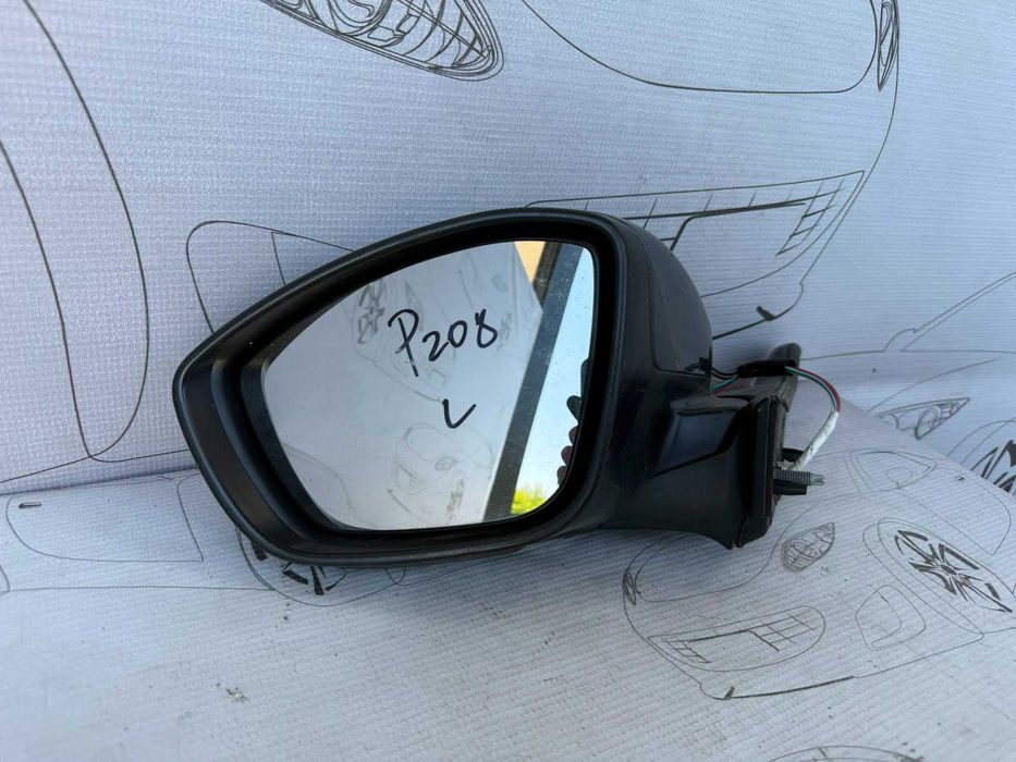 Oglindă Retrovizoare Stânga 3x4 Pini Peugeot 208 Hatchback 1607511580 / [2012-2019] / (5B3)
