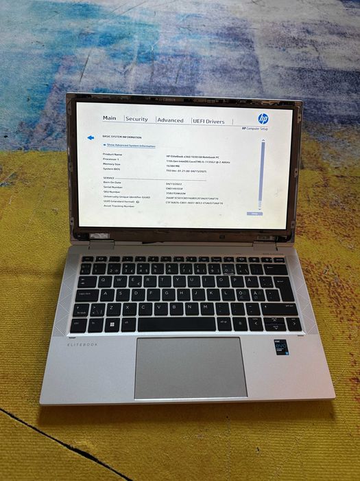 laptop hp elitebook x360 1030 g8,  display spart