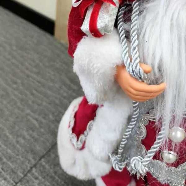 Голям Дядо Коледа с червено палто , торба и фенер, 70х25 см