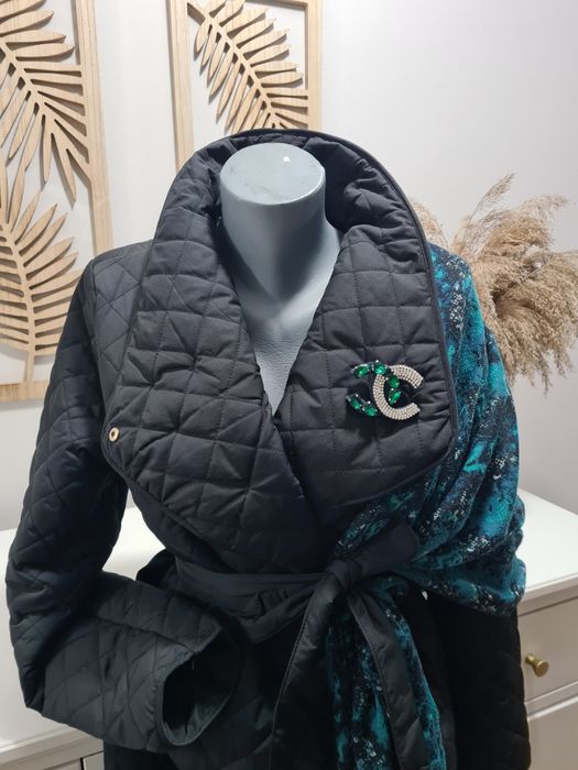 Brosa strasuri - verde smarald și argintiu