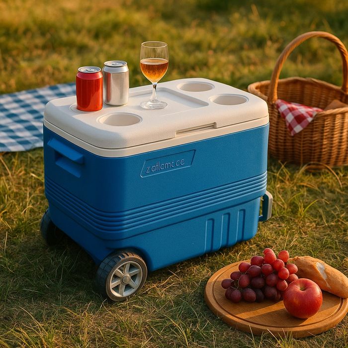 Хладилна кутия Atlantic 45L, пасивна, с табла/с колела