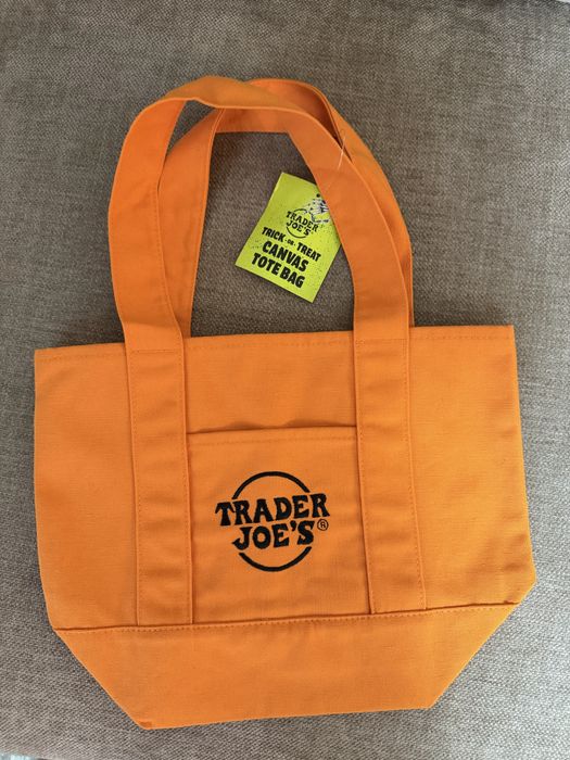 Traders Joes canvas bag, orange