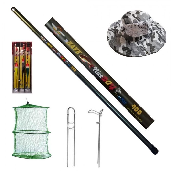 Set varga pescuit Cool Angel 4m, 4 segmente si accesorii