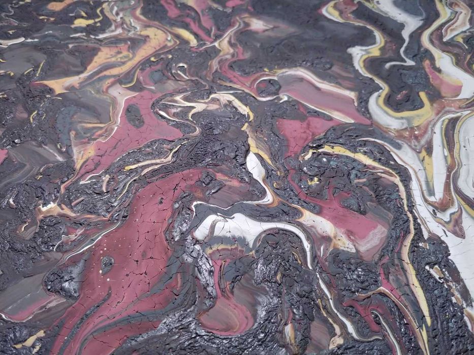 Картина акрилом с Эффектом Кракелюра - "Разлом"