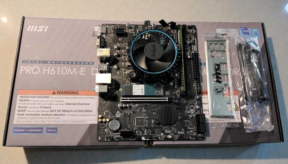 KIT Intel i5 12400 4.7 Ghz, MSI H610M, 8GB DDR4, 256Gb NVME