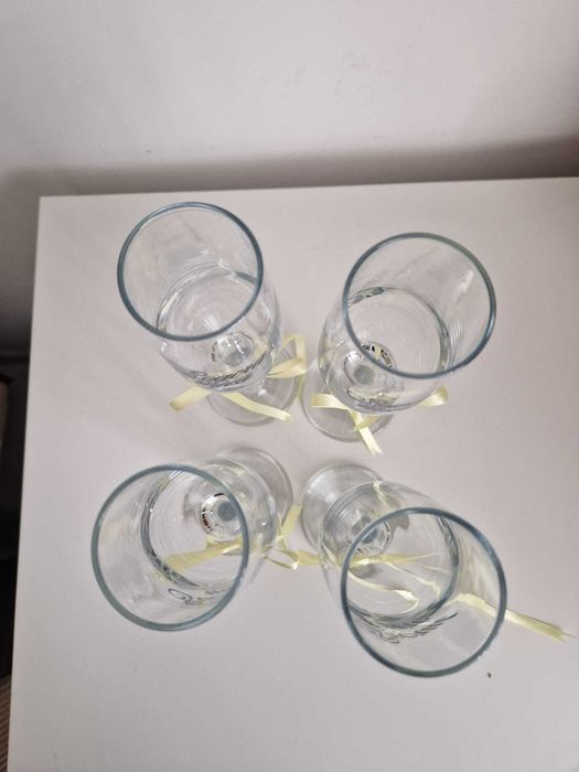 Pahare set de 4 pentru sampanie socrii mari si mici pentru nunta