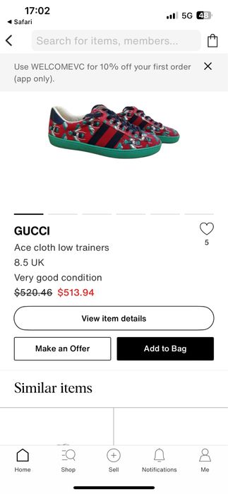 Incaltaminte Gucci Ace cloth low trainers ORIGINALI