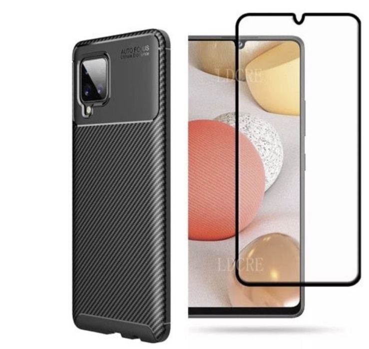 Samsung A32/A33/A34/A35/A36/A37 Husa Carbon + Folie Sticla Premium Glass