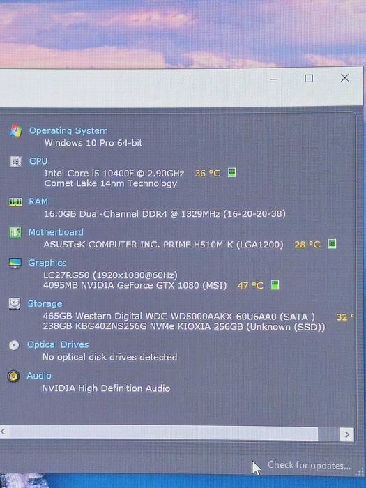 PC Gaming i5 10400f, Gtx 1080 8 gb, 16 gb ram ddr4, 200+fps CS GO
