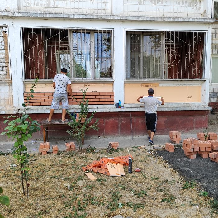 Bakonga ablysovka g'isht teramiz кладка балкона облицовочный кирпичом