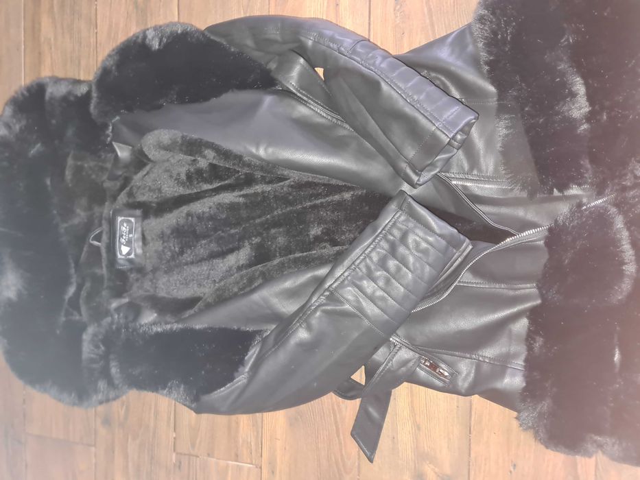 Зимно кожено яке с пух