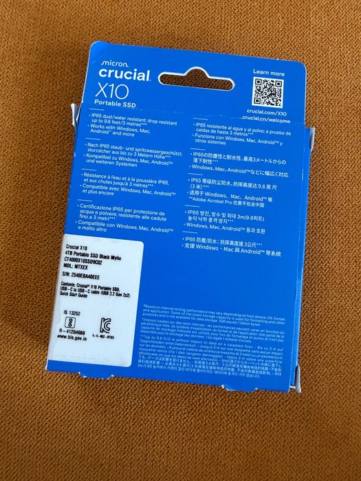 Crucial X10 External Portable SSD 4TB