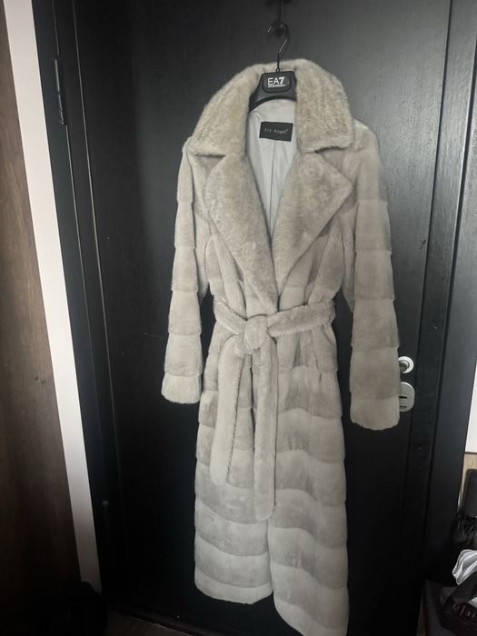 Палто faux fur от вълна и ангора