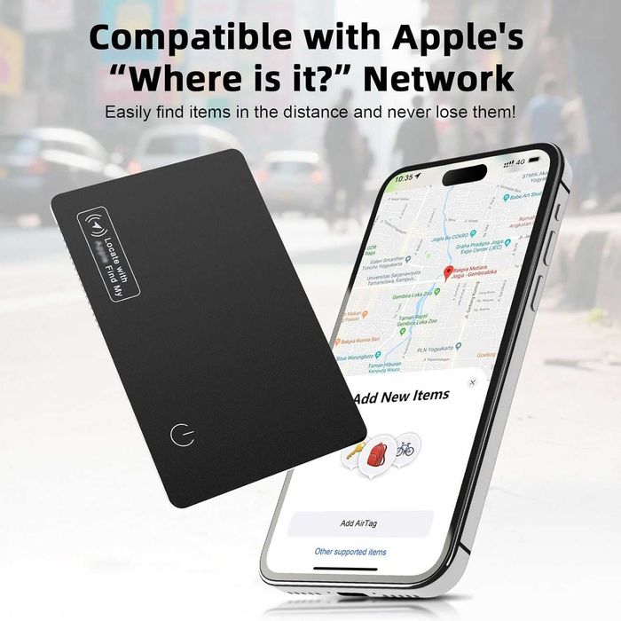 Смарт карта тракер 1.6 мм за портфейл Apple Find My (iOS)