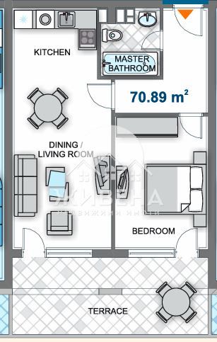 Продава обзаведен 2-стаен апартамент, кв. Аспарухово