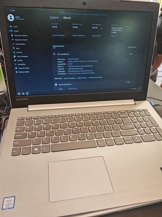 Lenovo i3 7th 8GB RAM SSD 256gb cu încărcător Amanet Crangasi Lazar 57337