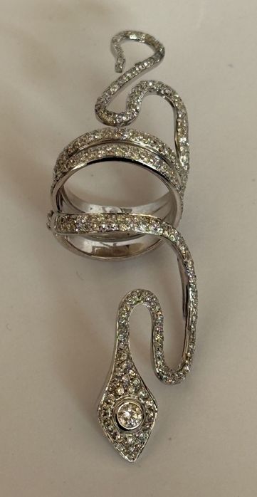 Великолепен Италиански 18К Златен Пръстен 21г с 3К Диаманти; Топ Цена!