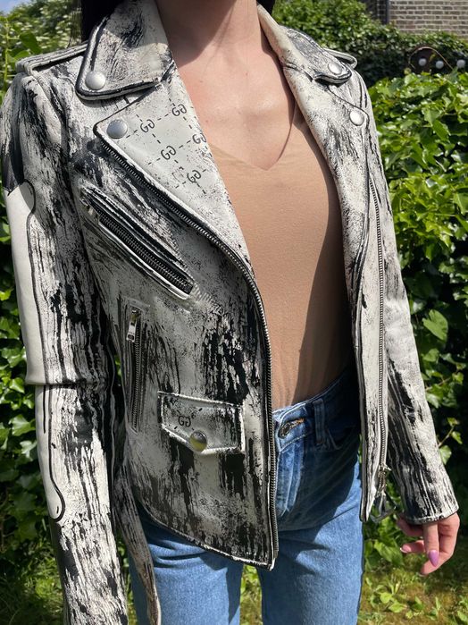 Естествена кожа яке Gucci