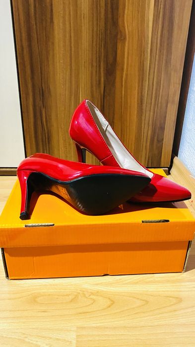 Pantofi Stiletto, Rosu, nr. 35