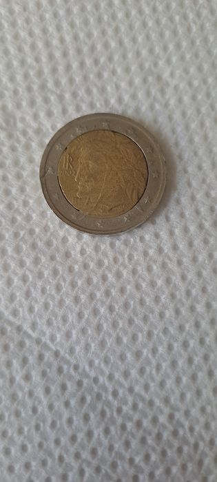 Monedă 2euro 2002 cu defect de batere