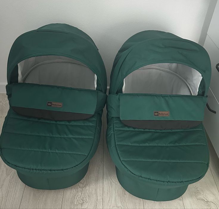 Carucior pentru gemeni BabyLux DUO, 3in1, Bottle Green