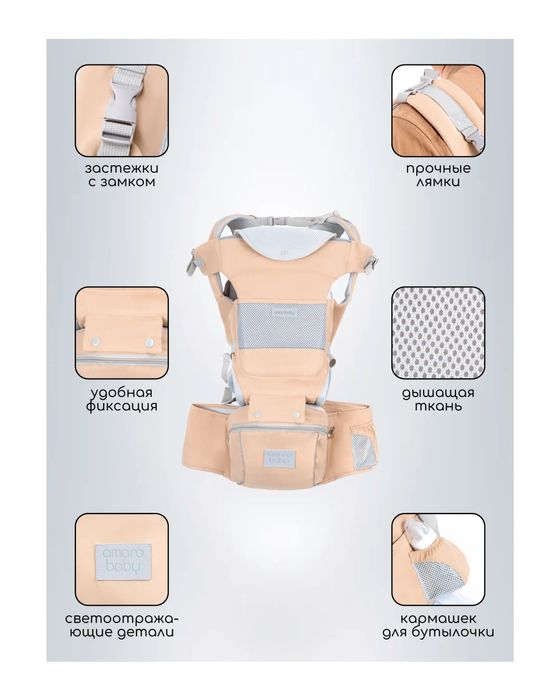 Эрго рюкзак, переноска, хипсит 3в1 AmaroBaby