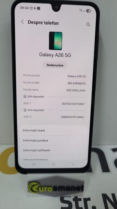 Telefon mobil Samsung Galaxy A26, Dual SIM, 6GB RAM, 128GB, 5G, -N-