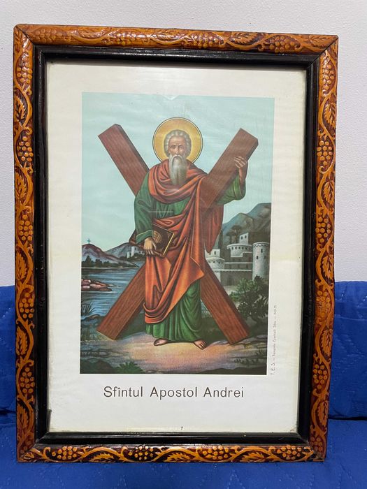 icoana veche sfantu andrei lungime 39 cm latime 28 cm icoana veche