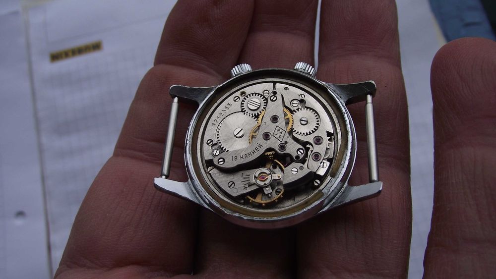 ЧАСОВНИК/Poljot СИГНАЛ-аларма/18к.мех-2612.1-стоманена каса-Рядък-СССР