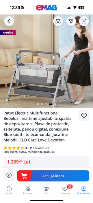 Patut electric multifunctional bebelusi