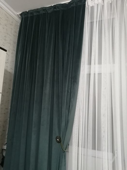 Занавеска шторы зелёный цвет