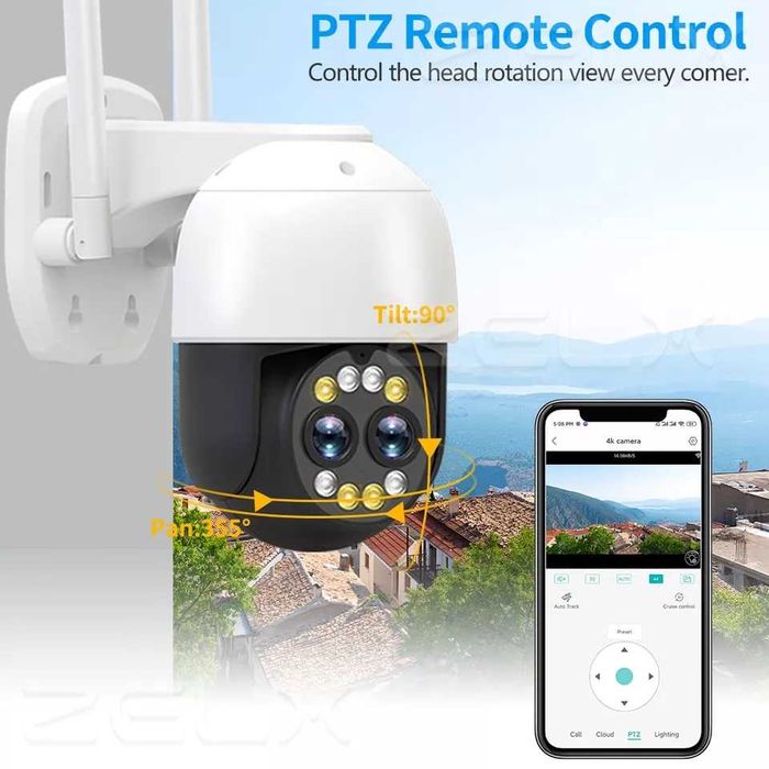 Zoom 8x hybrid camera IP supraveghere exterior wifi icsee