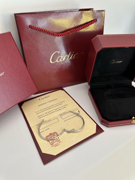 Brățară Cartier Juste un Clou 16 Slim White Gold 750 cu Cutie