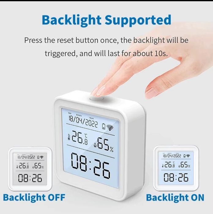 Tuya Smart Zigbee Сензор за температура и влажност с LED