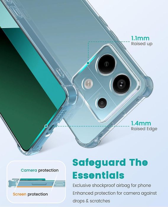 Прозрачен Силиконов Удароустойчив кейс за Xiaomi Redmi Note 13 Pro 5G