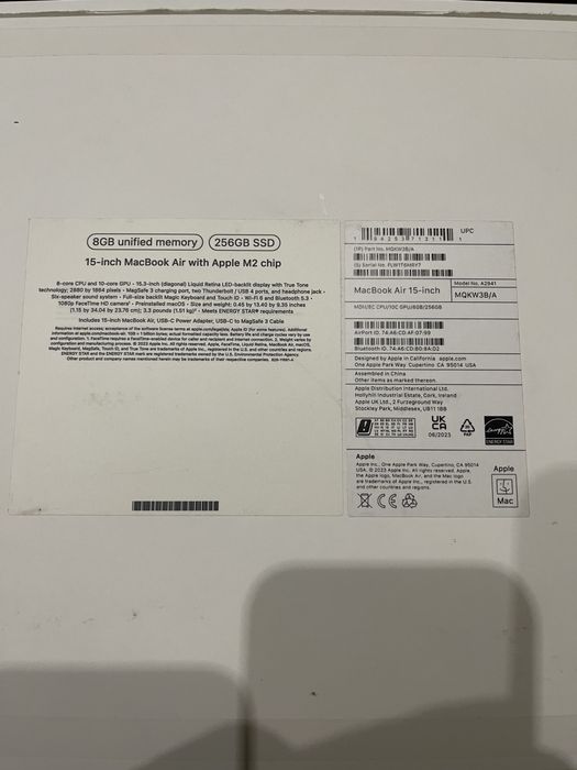 MacBook Air 15-inch M2 chip 8GB RAM 256GB SSD 100% Батерия!