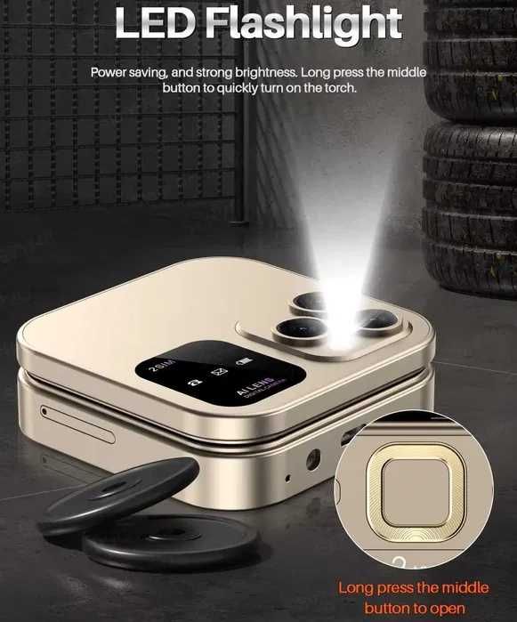 Сгъваем телефон i16 Pro с 2 сим карти,двоен екран,фенер,камера,,радио