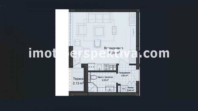 Продава се Едностаен апартамент в Пловдив, Кършияка - 50 кв.м за 1030 €/кв.м - Снимка #4