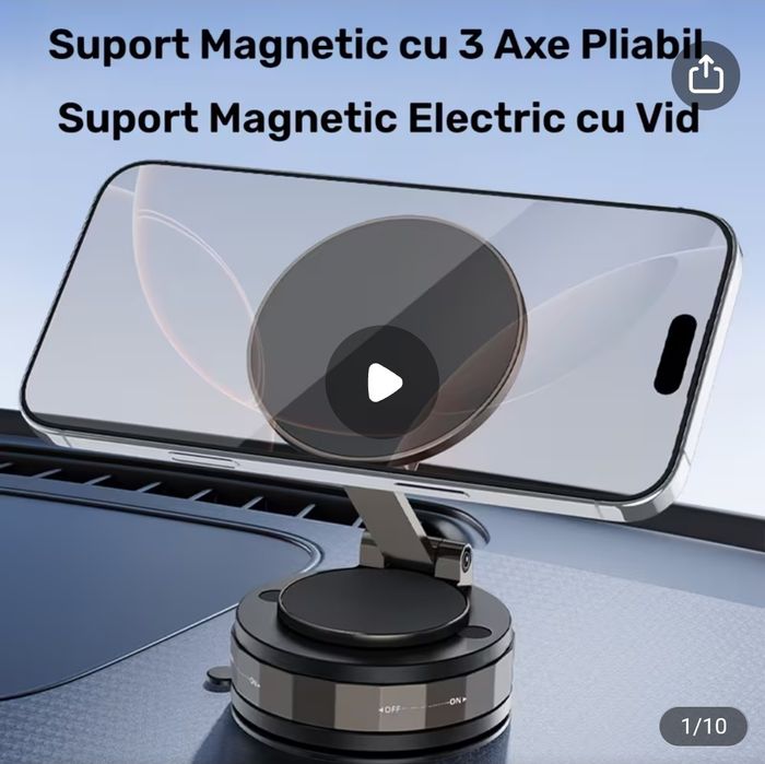 Suport telefon magnetic pe 3 axe.Pret fix 22 ron.
