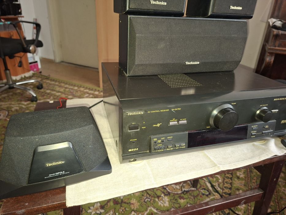 Amplificator 5 x 80W  Technics SA-DX750 + 5 boxe Surround,tuner Stereo