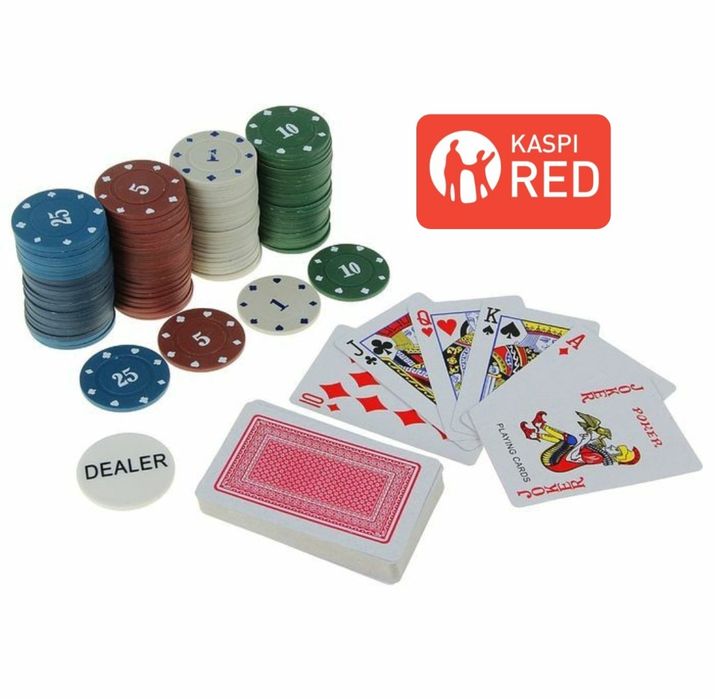 Покер набор 100 фишек и 2 колоды карта. Poker game. Покер с номиналом
